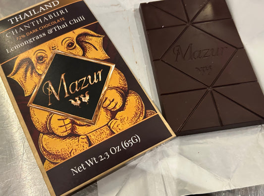 Award-Winning 72% Thai Dark Chocolate | Lemongrass & Chili | Mazur